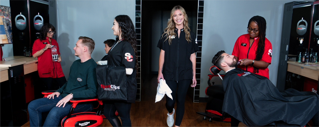 In store 4 Stylists 3 Clients