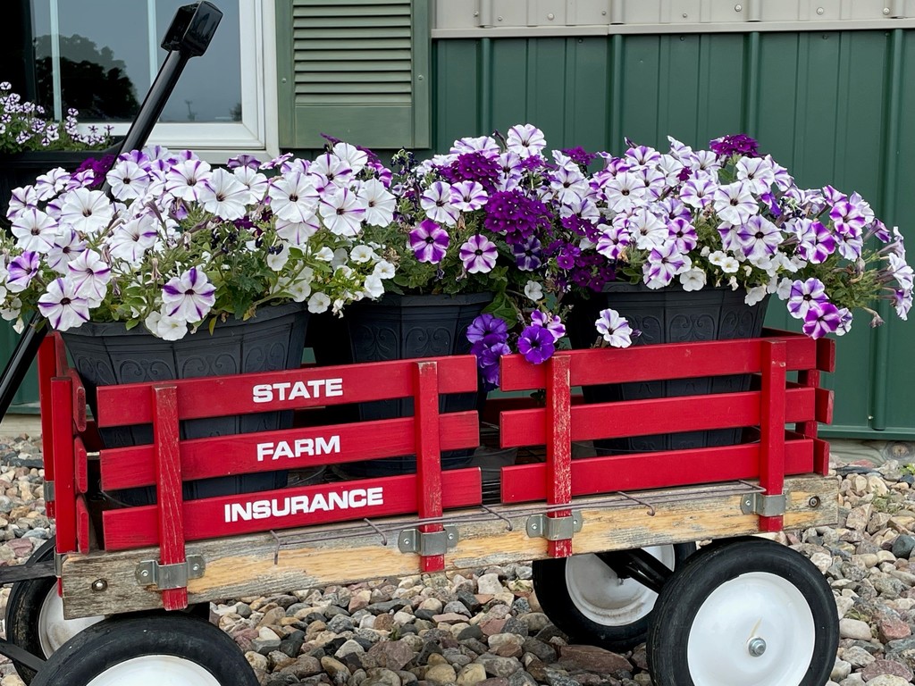 State Farm flower wagon