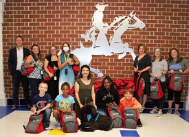 Matt Basile School District Backpack donation