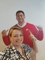 Lindsay with her good buddy Jake