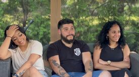 Kiara, Jeremy, and Chabely at our team barbeque 