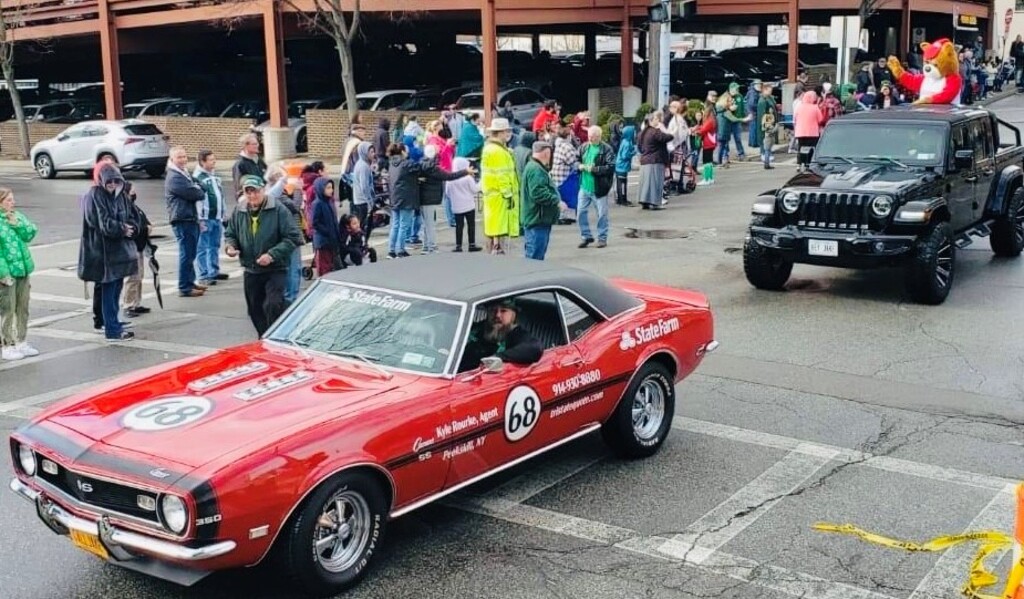 Our wrapped 1968 Camaro in the local St Patrick's Day Parade