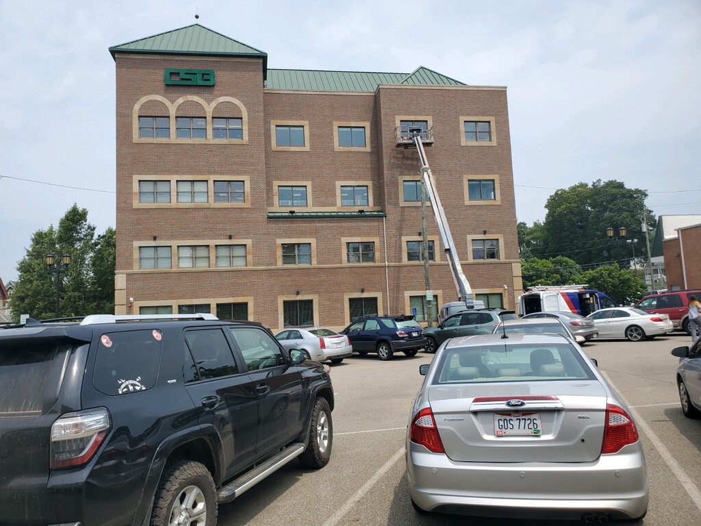 New aluminum framed windows on all 4 floors at CSB