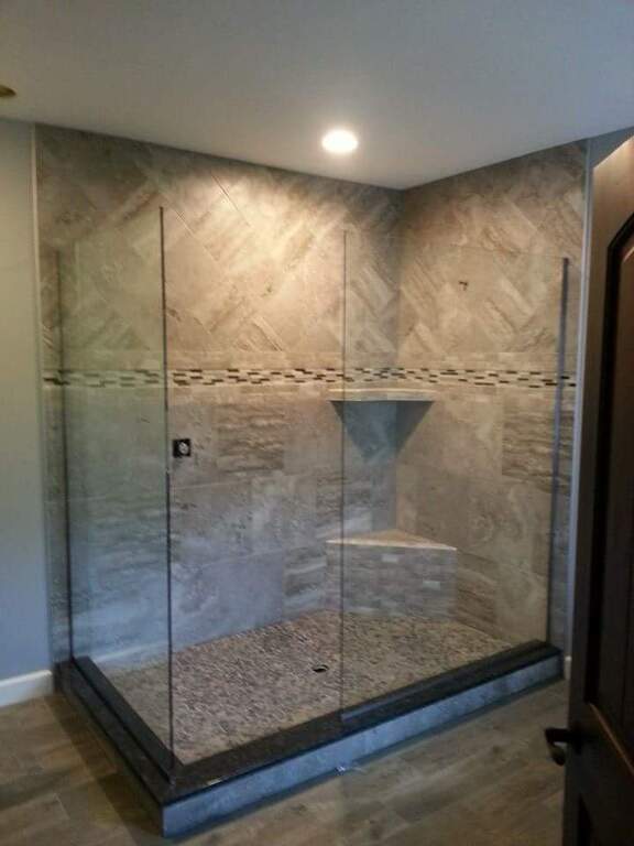 Custom shower with no door
