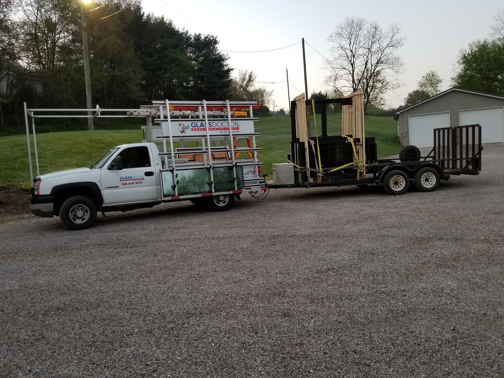 One of our trucks all loaded up and ready to roll out.