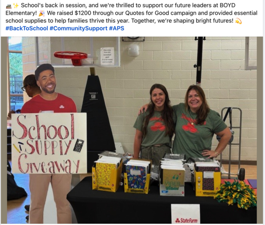 Community Support: School Supply Drive