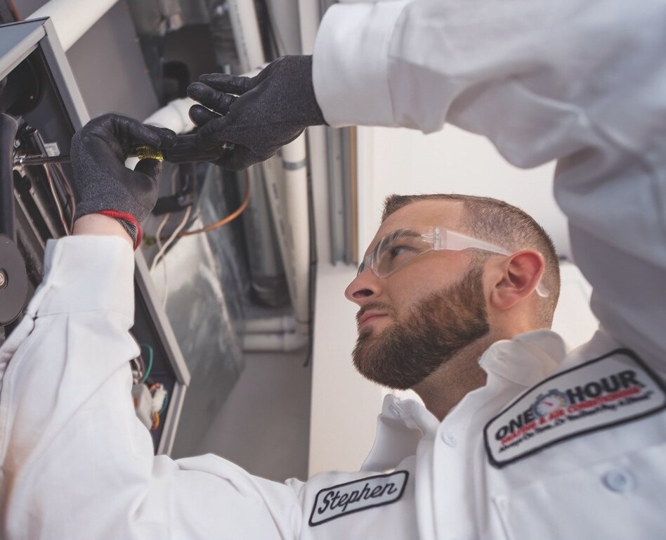 Tech working on wiring