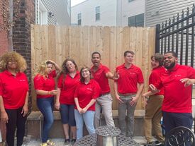 team friday griling at the office