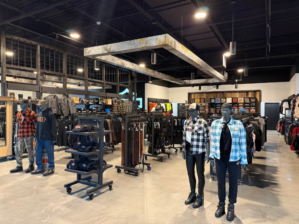 Black Diamond Harley Davidson® merchandise and clothing area