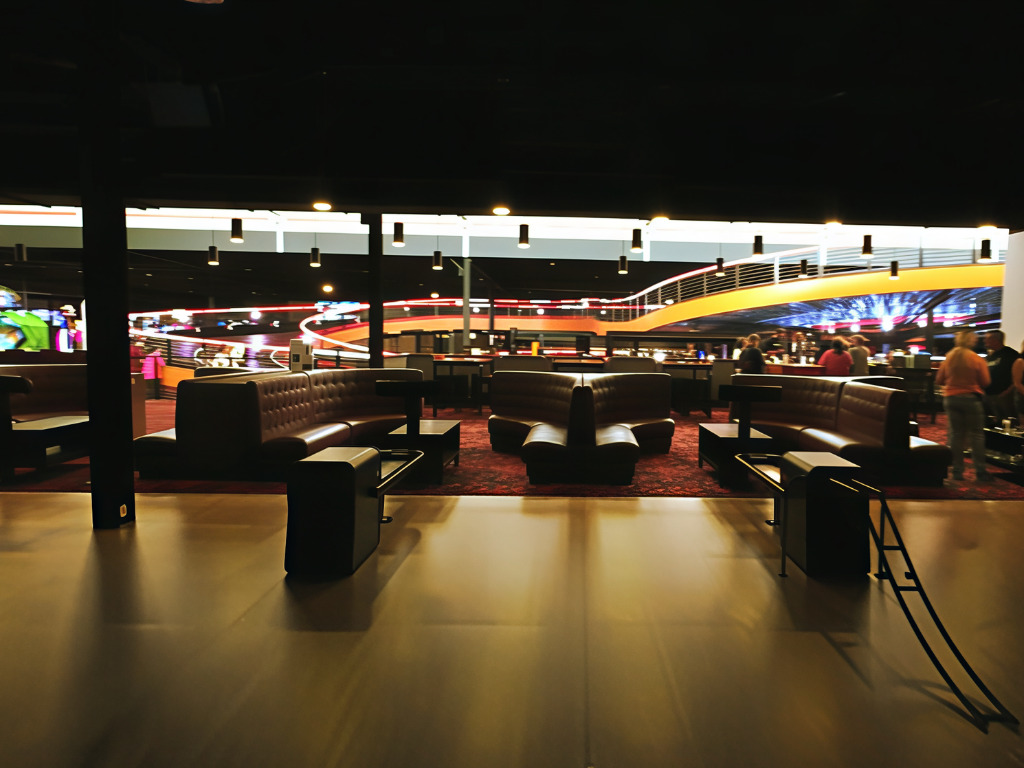 Bowling area and Go-Kart track at ThrillHouse.