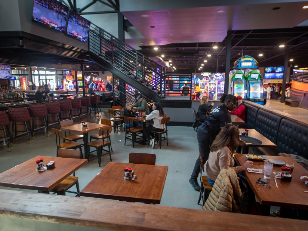 Restaurant and bar inside ThrillHouse.